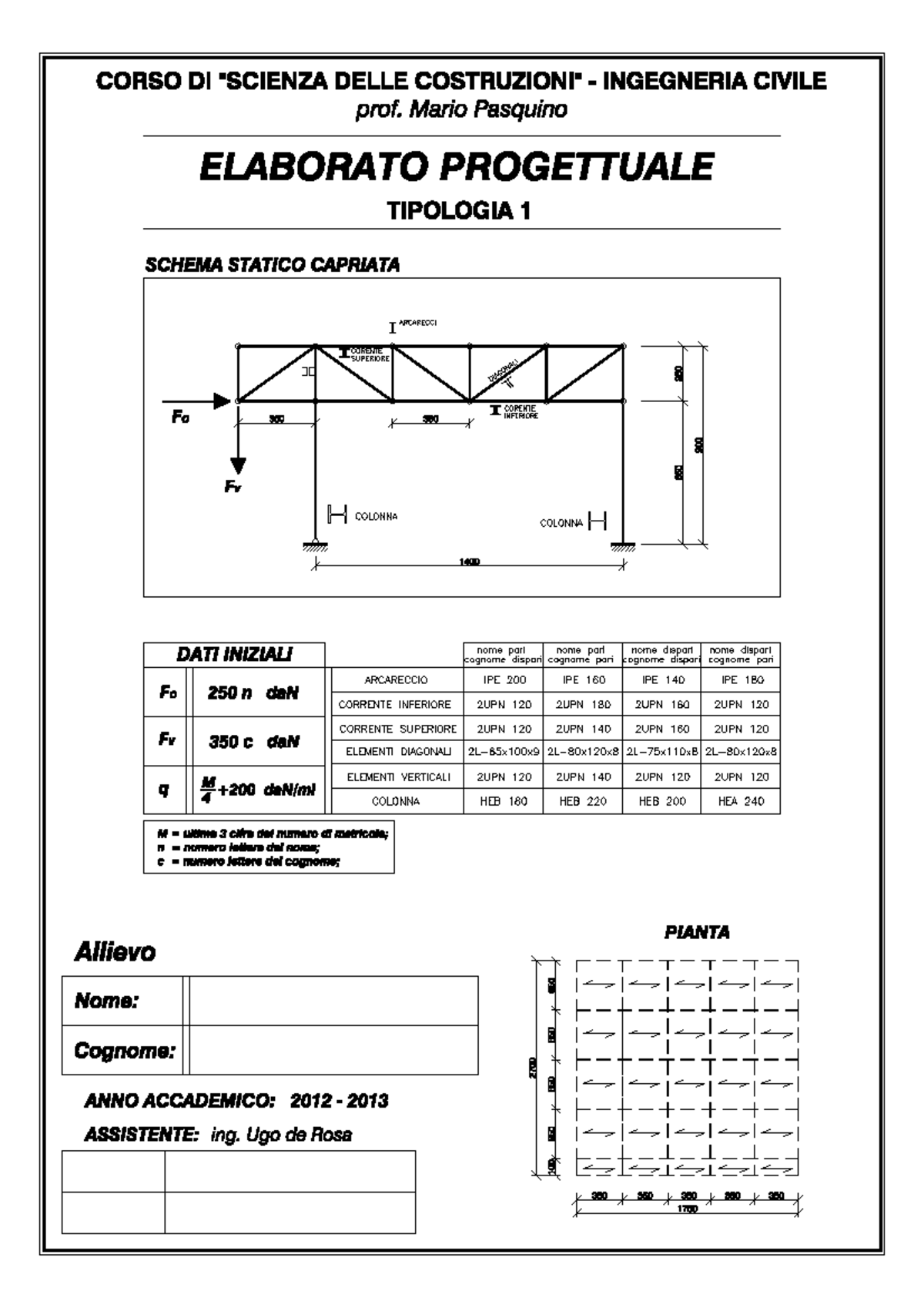 Elaborato Progettuale - Scienza Delle Costruzioni - A.a. 2012/2013 ...