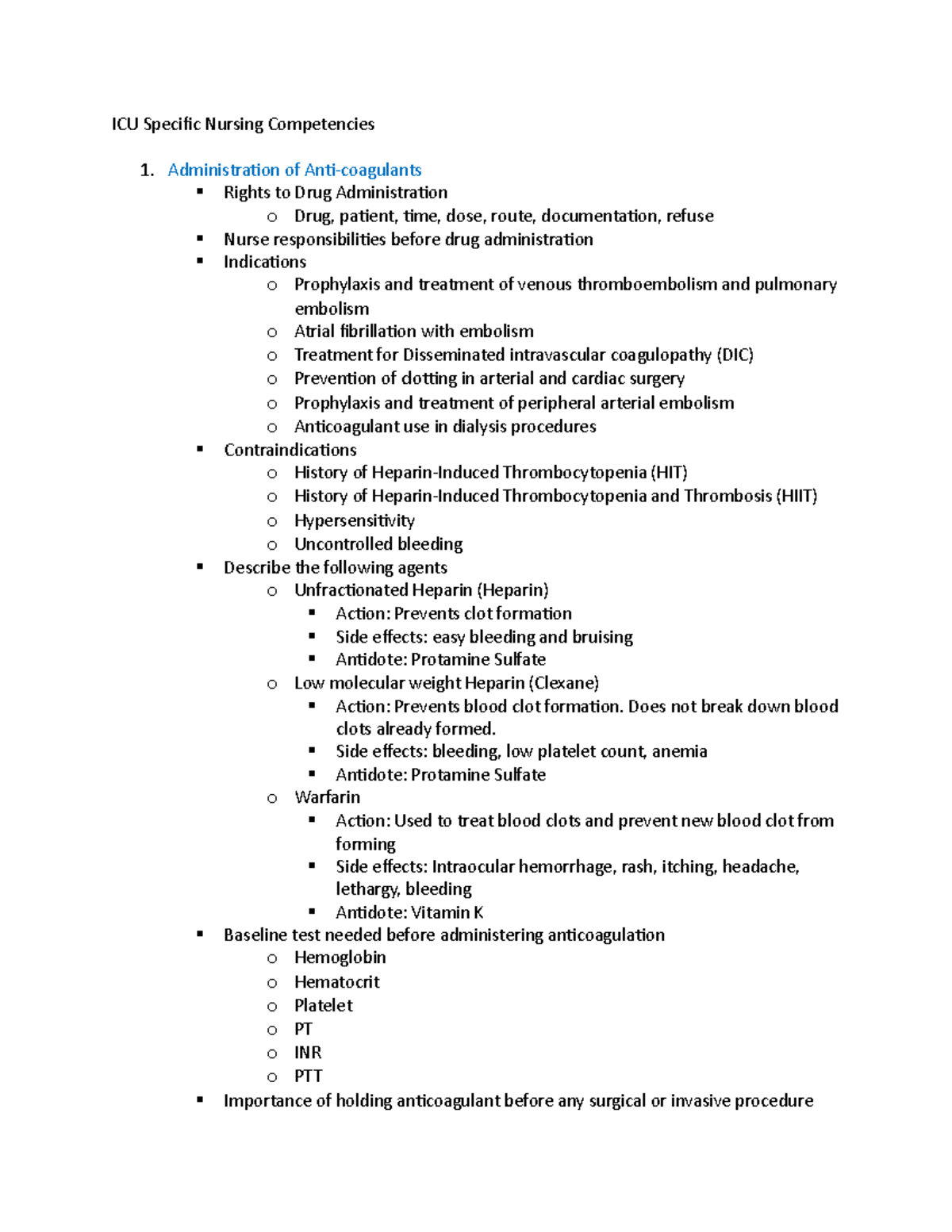 Crosstraning program for nurses - ICU Specific Nursing Competencies ...