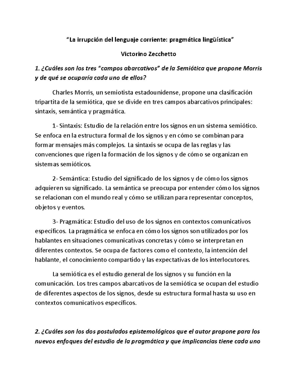 La irrupción del lenguaje corriente - “La irrupción del lenguaje ...