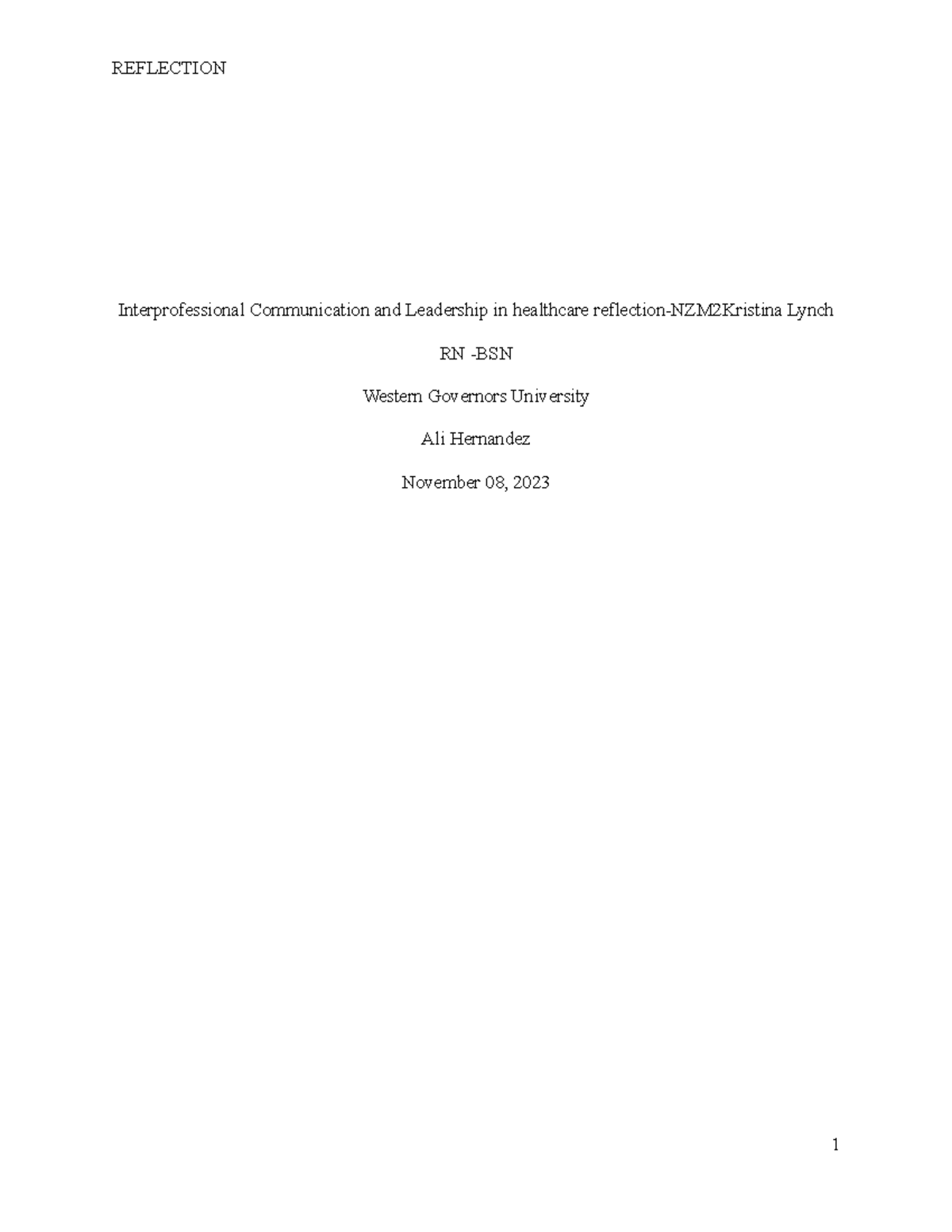 Apa format - apa - Interprofessional Communication and Leadership in ...