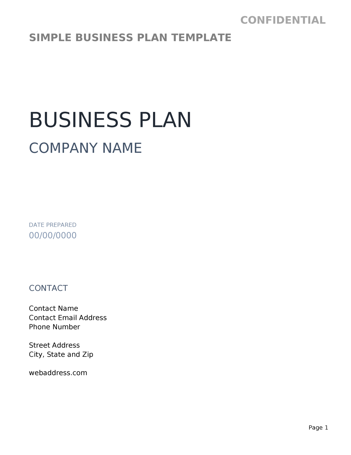 simple business plan template docx