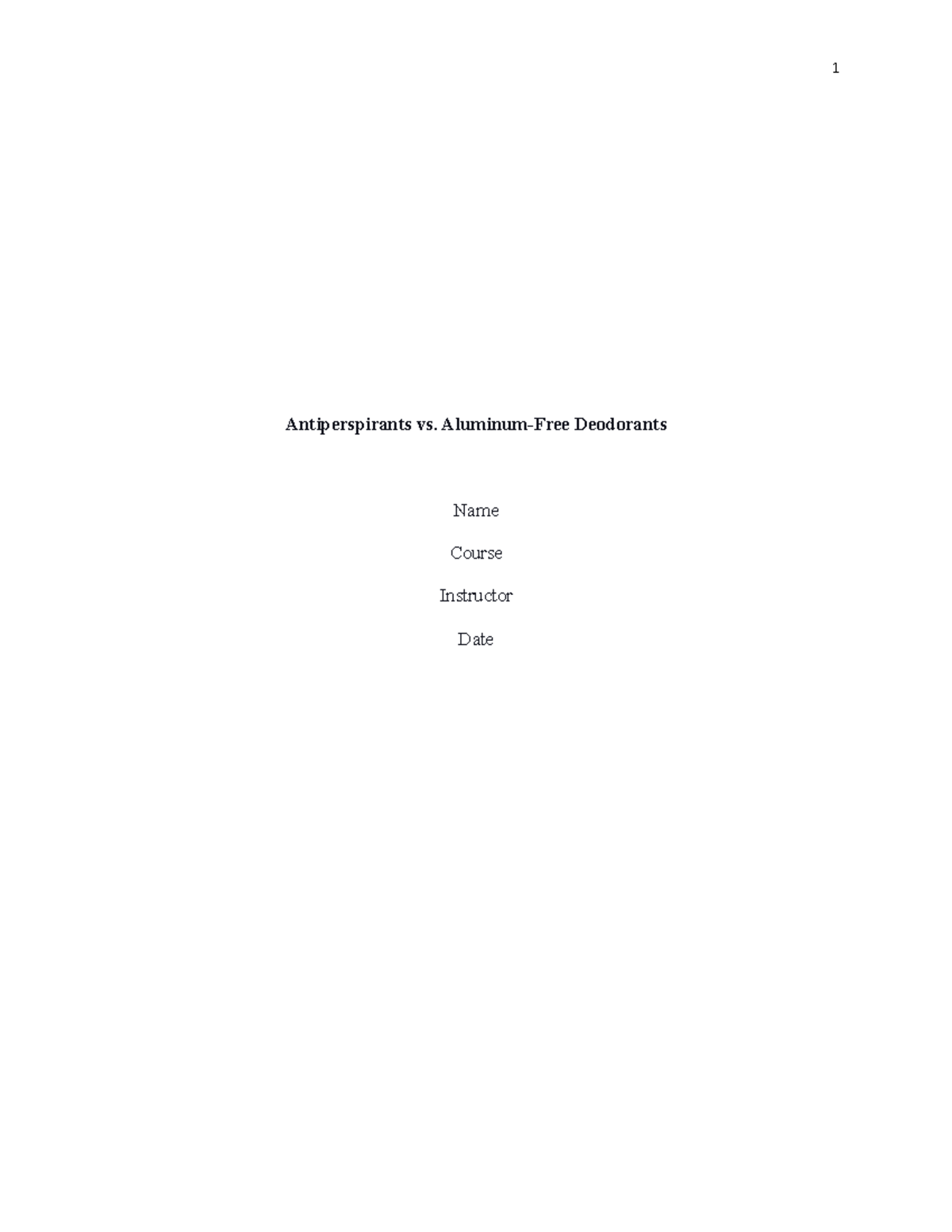 Deoderant produts and the risks they are associated with