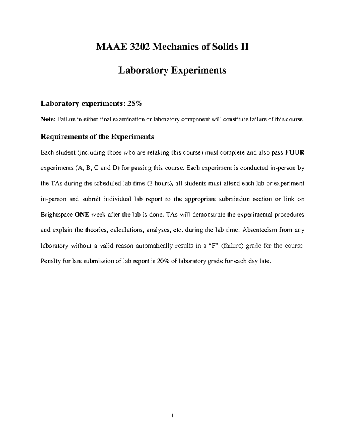 Lab Manual - lab - MAAE 3 202 Mechanics of Solids II Laboratory ...