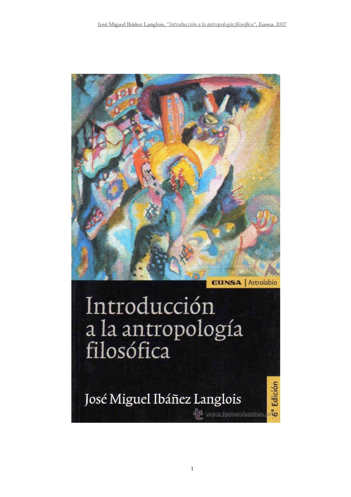 111550302 Introduccion A La Antropologia Filosofica - IBÁÑEZ LANGLOIS ...