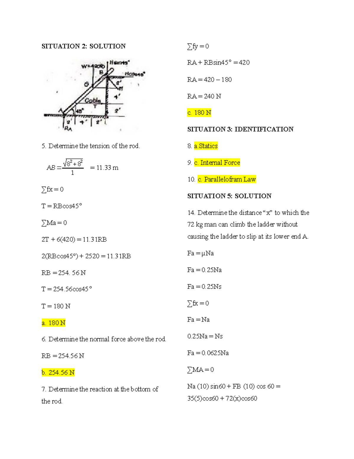 Sample/practice exam 1 January 2020, questions - SITUATION 2: SOLUTION ...