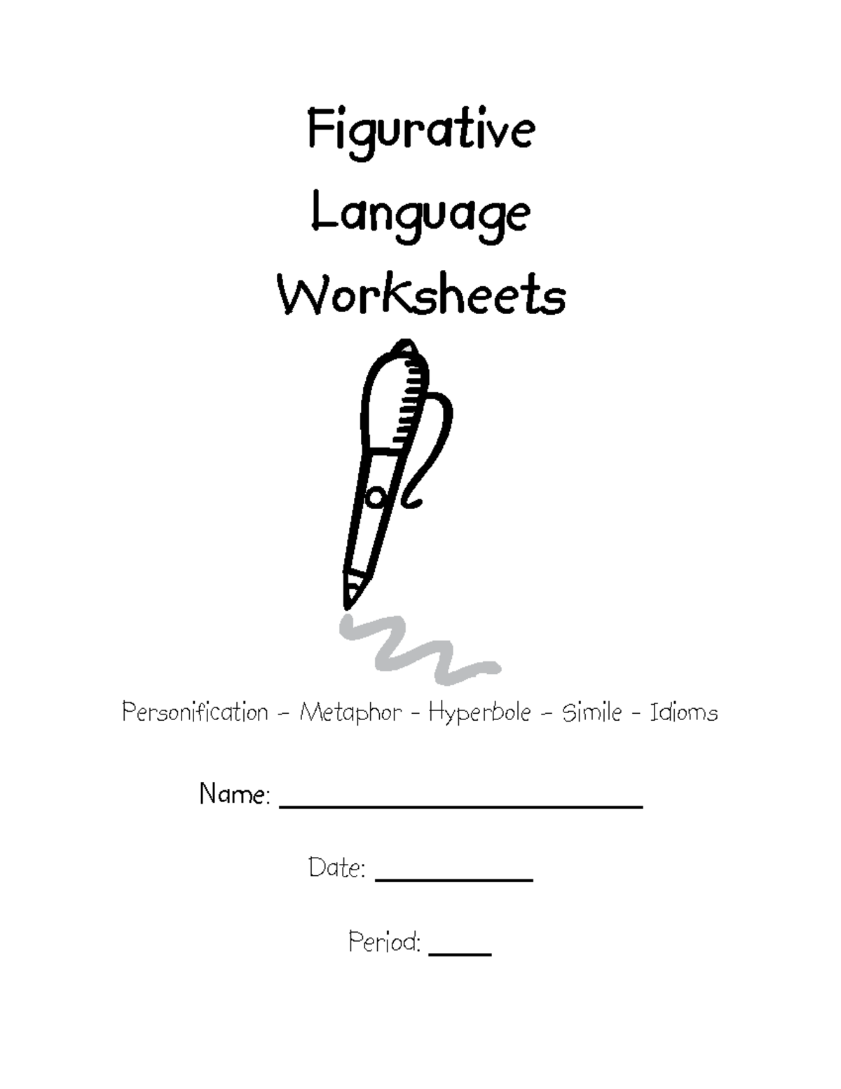 Figurative Language Worksheets Figurative Language Worksheets Figurative Language Worksheets Figurative Language Worksheets