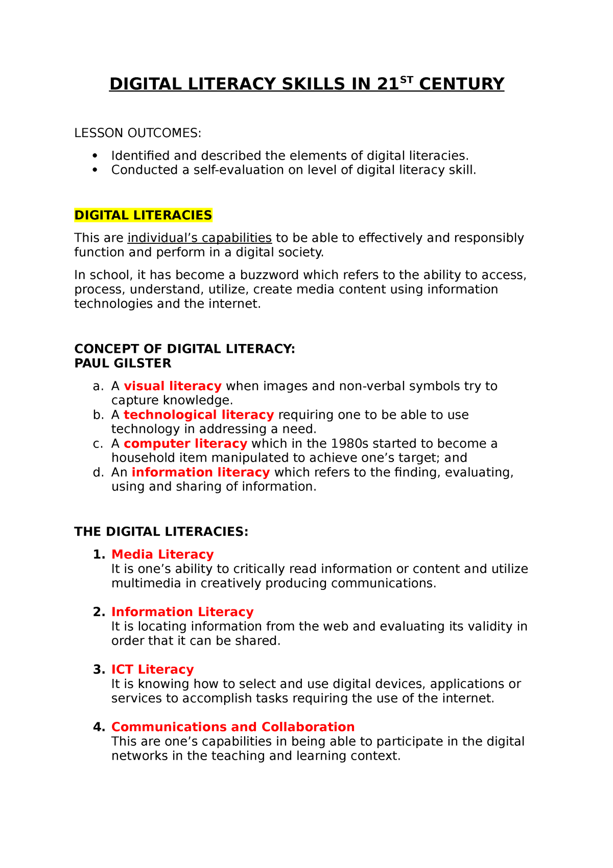 essay on digital literacy