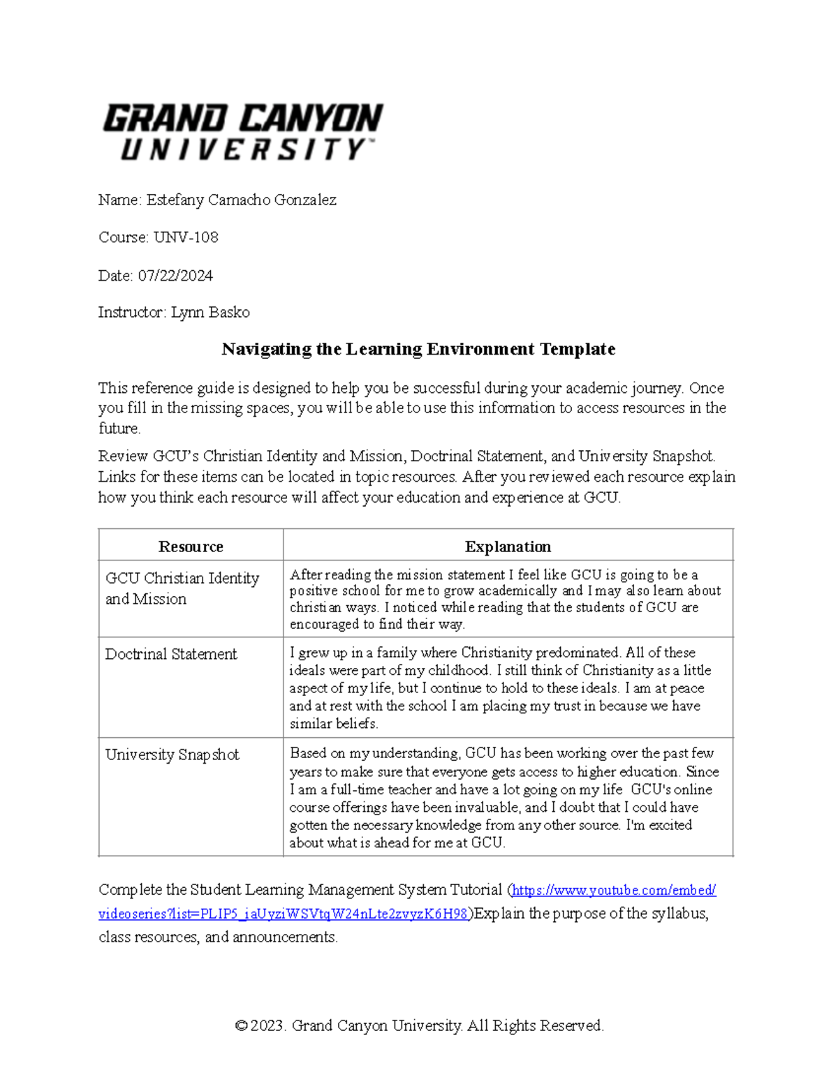 Navigating the Learning Environment Template for UNV-108-T1 Homework 1 ...