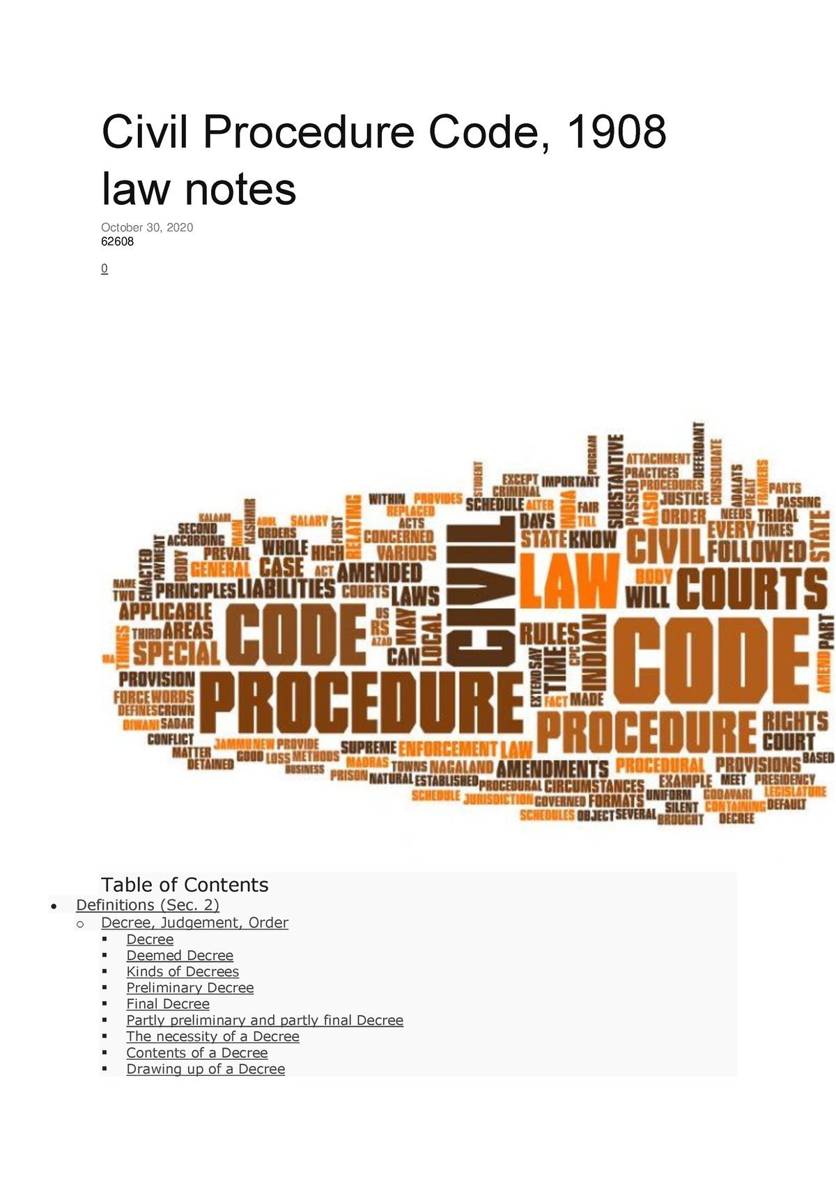 Cpc Ipleaders Notes - Civil Procedure Code, 1908 Law Notes October 30 ...