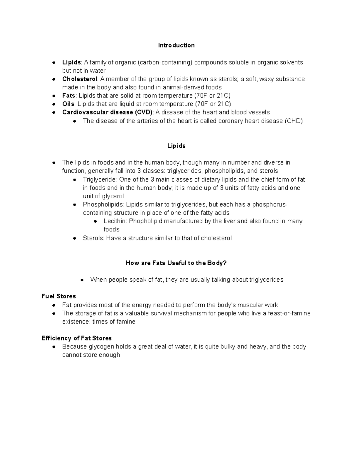 DIT 121 Chapter 5 Study Guide - Introduction Lipids: A Family Of ...