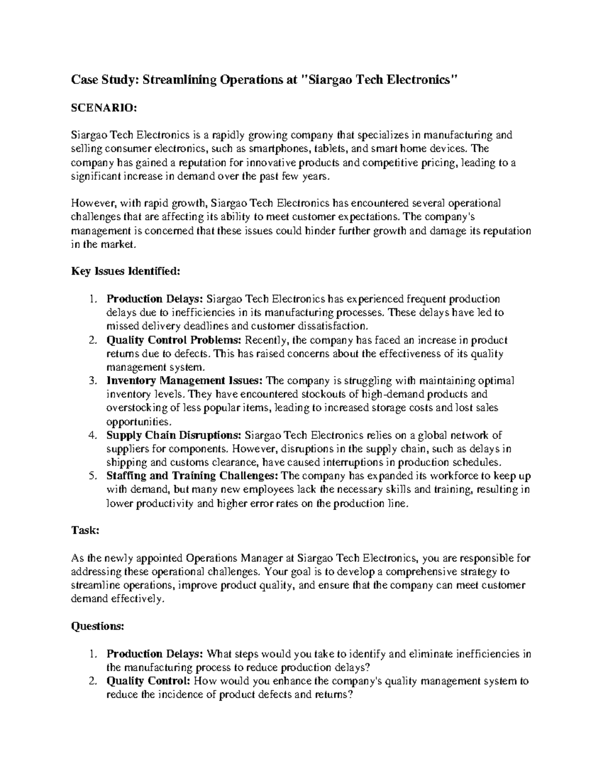 Individual-Case-Study - Case Study: Streamlining Operations at 