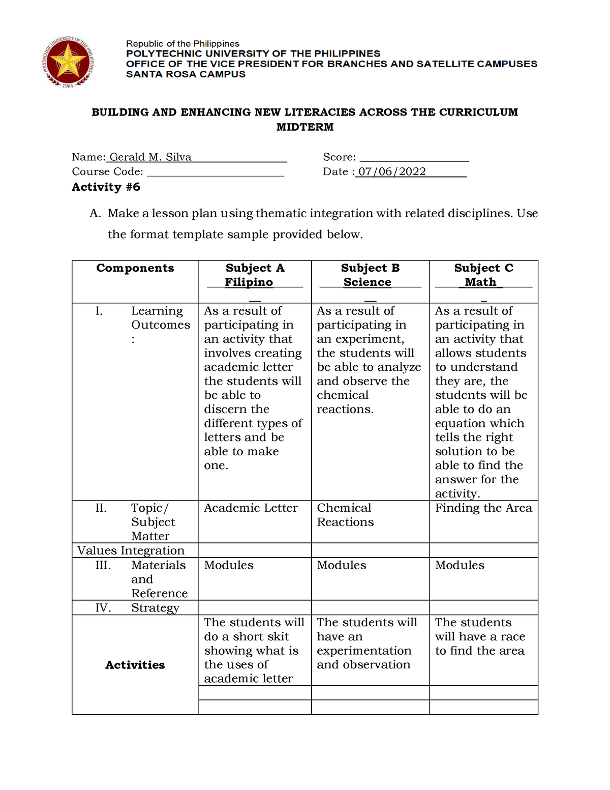 Activity-6 Silva, Gerald M - BUILDING AND ENHANCING NEW LITERACIES ...