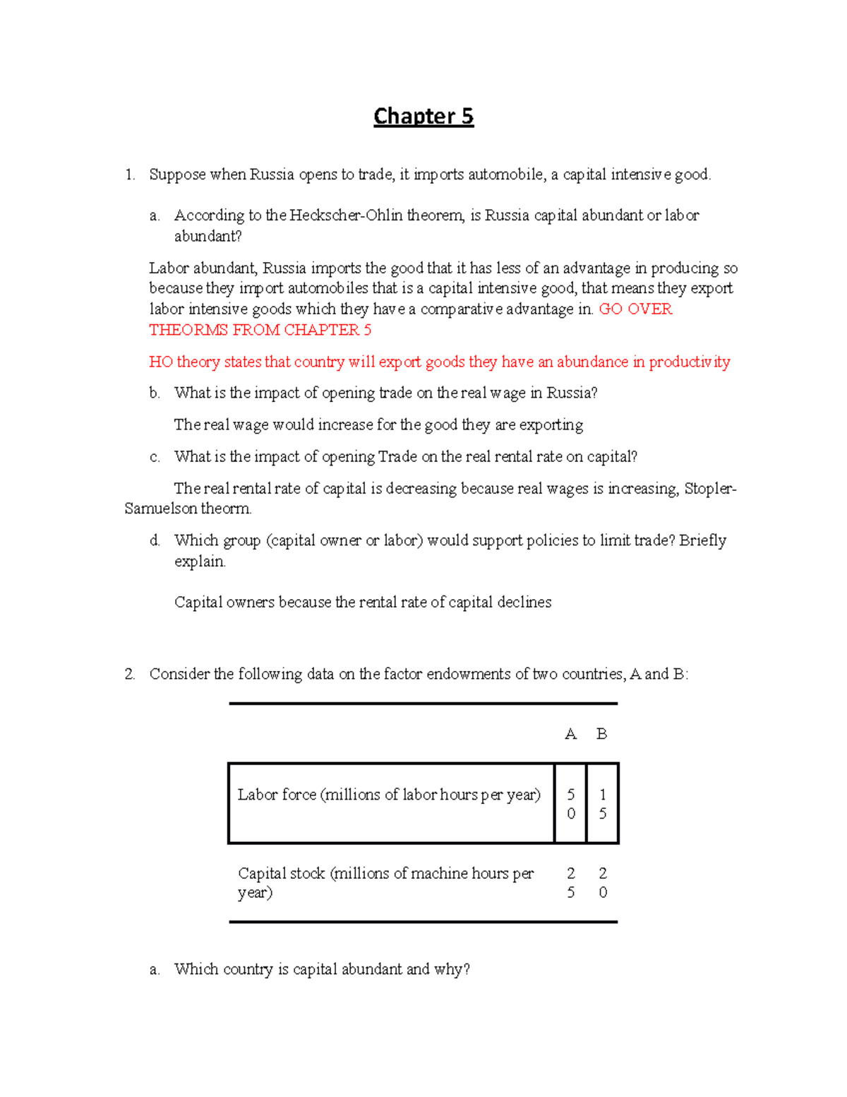 Econ 231 Review Chapter 5 and 6 Practice Questions - Econ 231 ...