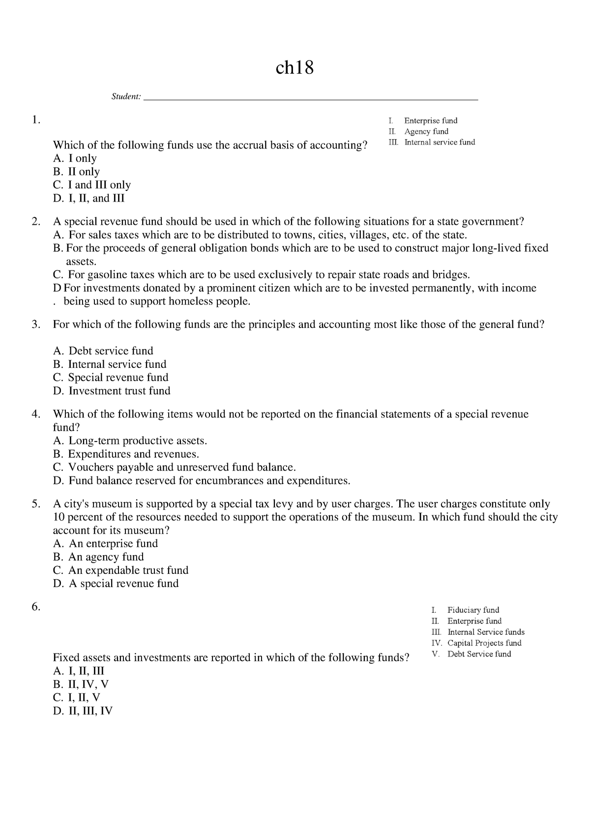 Chapter 18 - Test Bank - Test Bank - Ch _Student: - Studocu