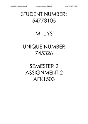 AFK1503 - Unisa - Afrikaans Vandag - Taalkunde En Skriftelike ...