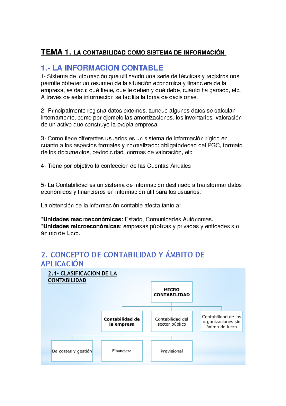 TEMA1 - La contabilidad como sistema de información - TEMA 1. LA ...