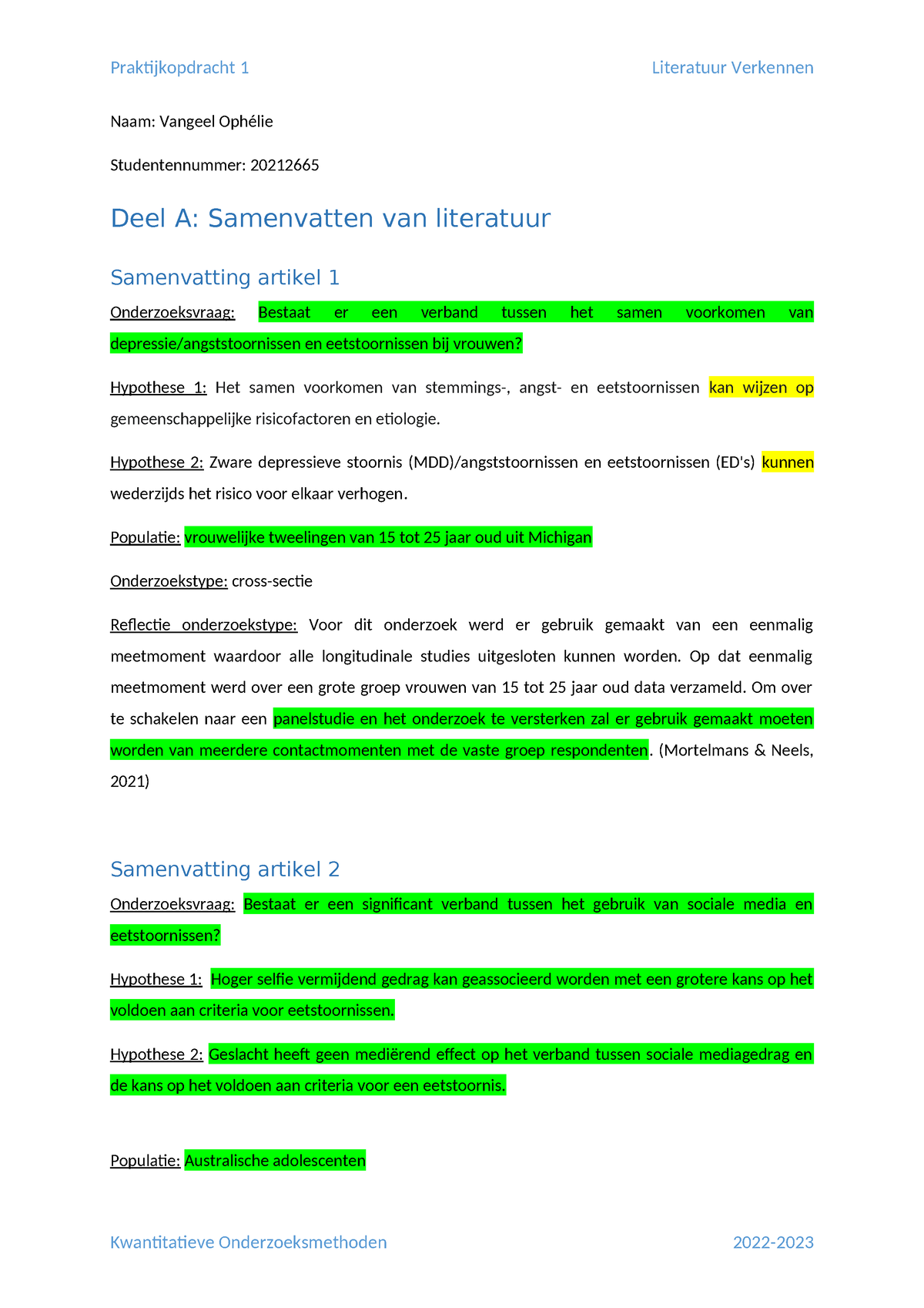 Feeback Taak 1 KOM - Feedback Taak 1 Kom: Dimitri Mortelmans - Naam ...