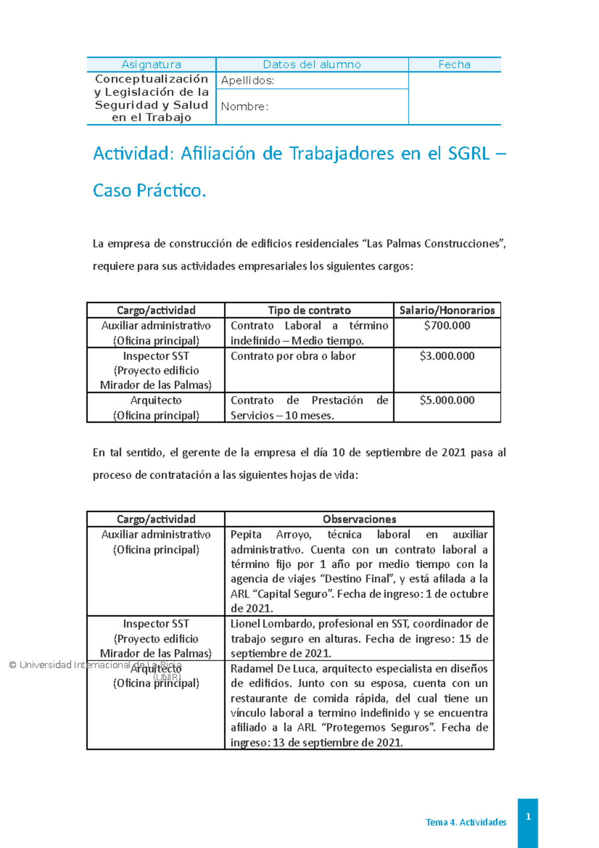 Ficha Tecnica De Un Indicador De Seguridad Y Salud En El Trabajo ...