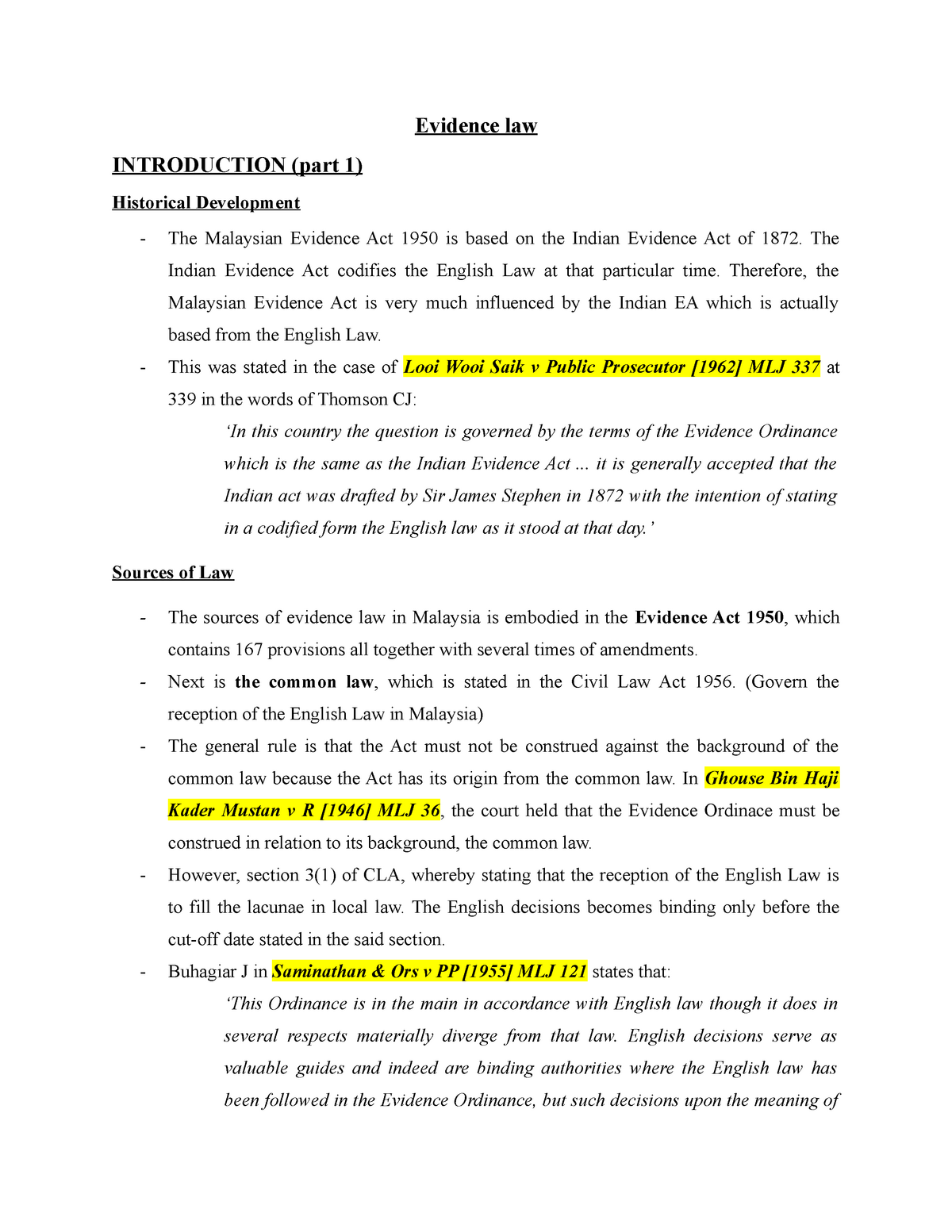 Evidence Law - Introduction - Evidence Law INTRODUCTION (part 1 ...