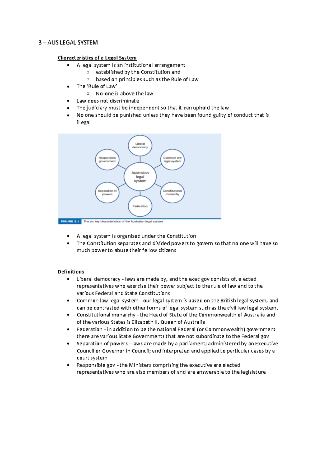 LEGL - 3 - aus legal system (wk 3) - 3 – AUS LEGAL SYSTEM ...