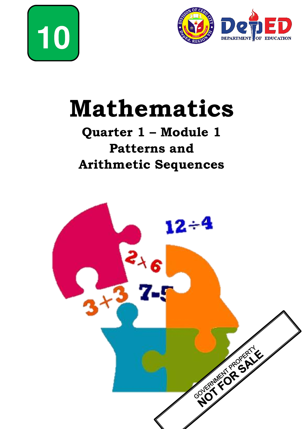 1 Q1 Math - Module 1 For Quarter 1 Mathematics 10 - I Mathematics ...