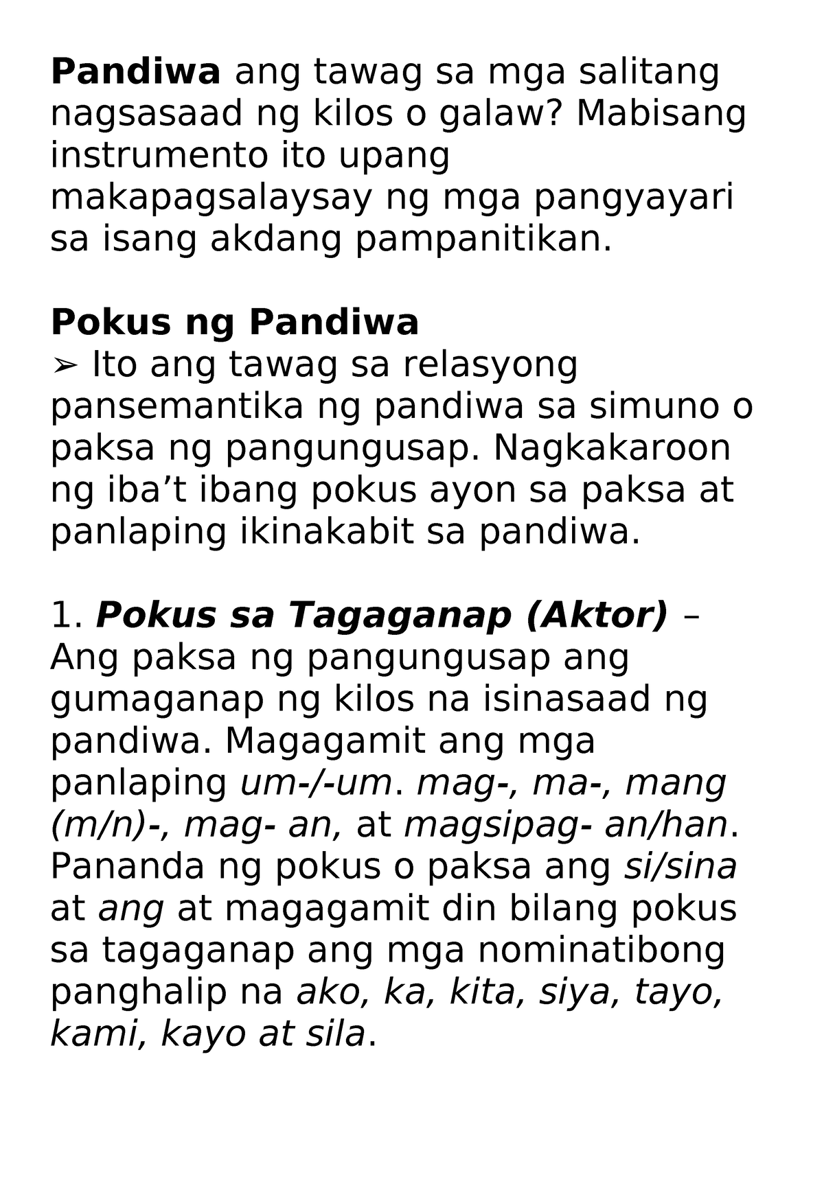 Pandiwa Ang Tawag Sa Mga Salitang Nagsasaad Ng Kilos O Galaw Pandiwa Ang Tawag Sa Mga Salitang 