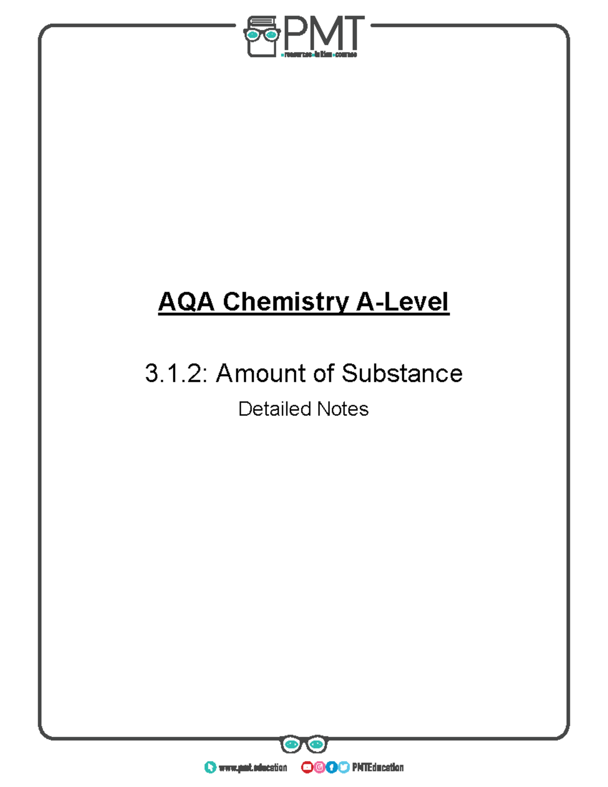1.2. Amount of Substance - AQA Chemistry A-Level 3.1: Amount of ...