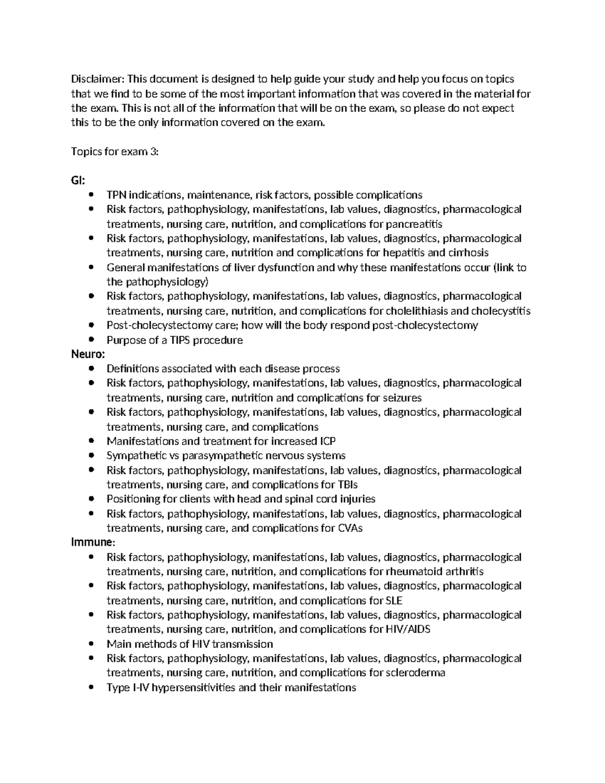 NURS 425 Exam 3 Blueprint-4-1 - Disclaimer: This Document Is Designed ...