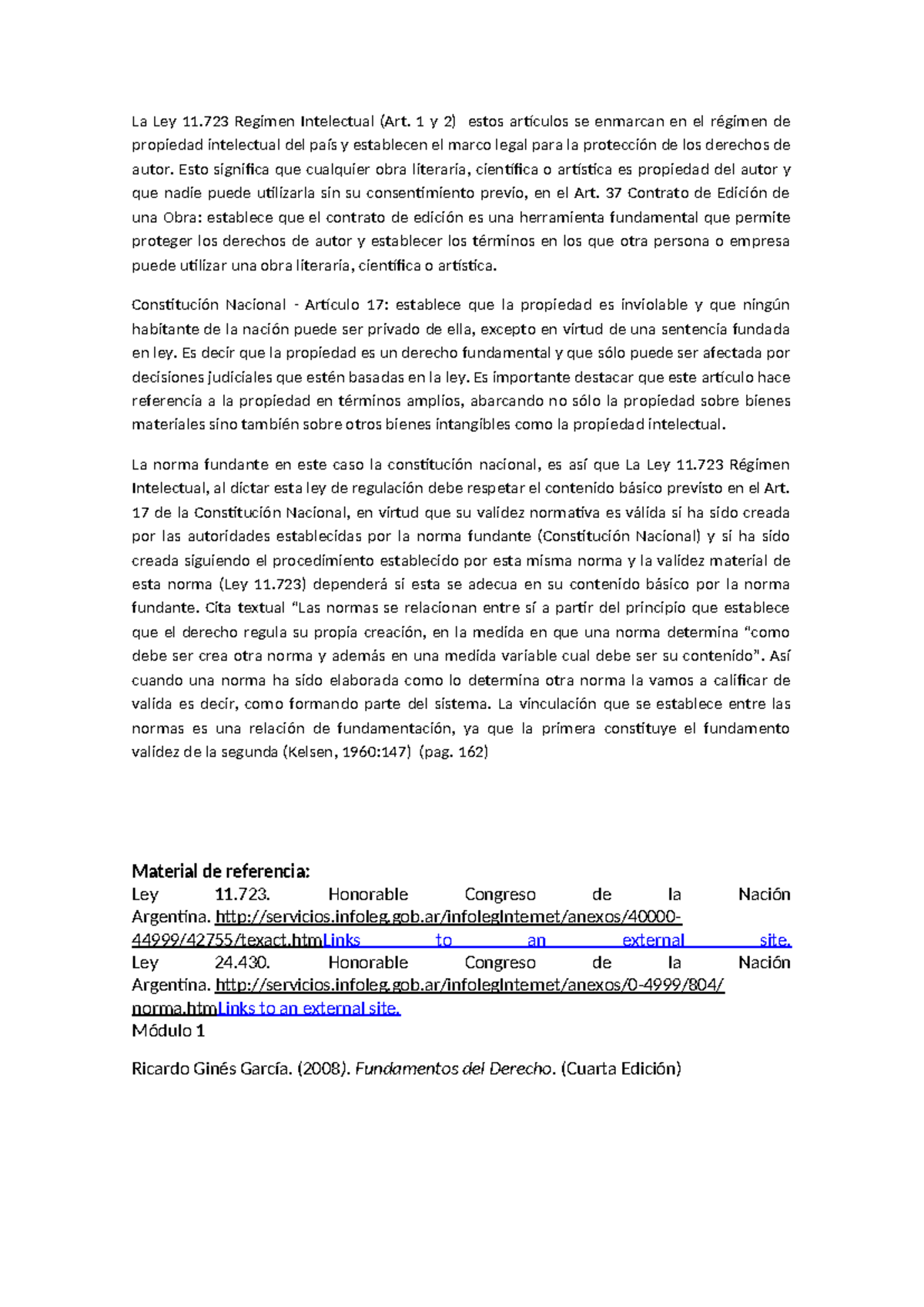 FORO Evaluable 2 - foro invaluable obligatorio Nº 1 - La Ley 11 Regimen ...