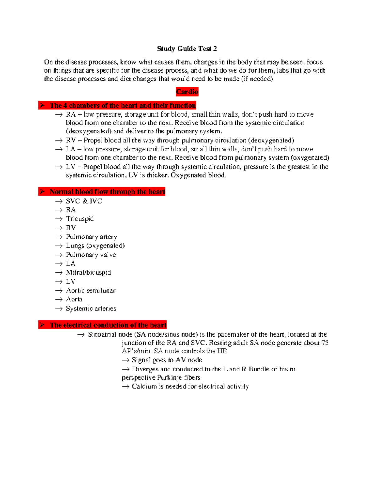 Study Guide Test 2 pdf - Study Guide Test 2 On the disease processes ...