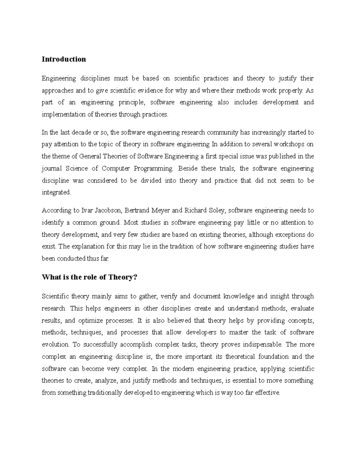 Selected Topic material - Introduction Engineering disciplines must be ...