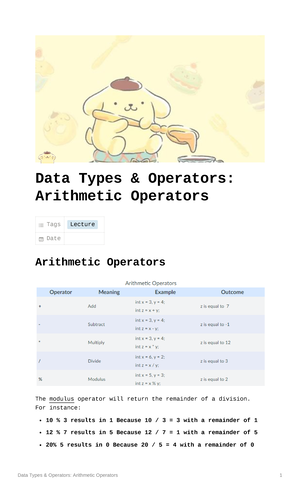 Data Types Operators Variables - Data Types & Operators: Variables Tags ...