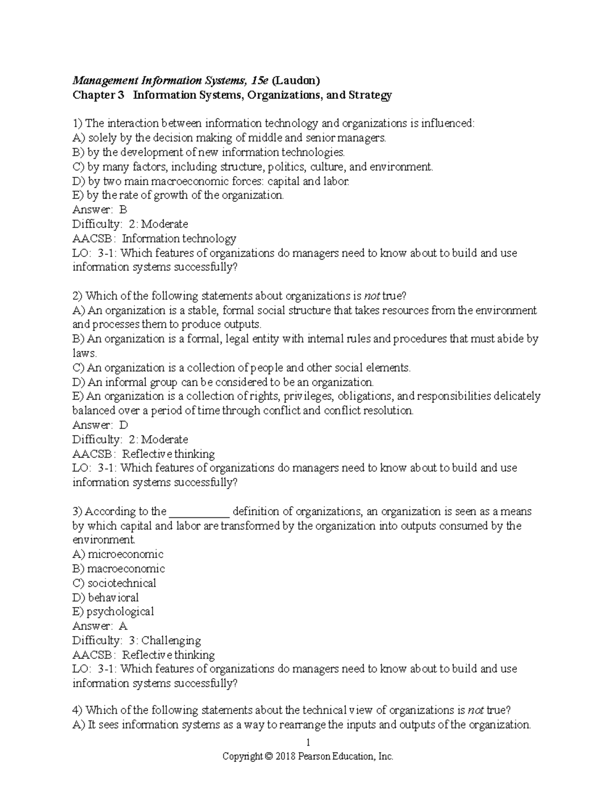 2ka3 Chapter 3 Pt 2 Bank - Management Information Systems, 15e (Laudon ...