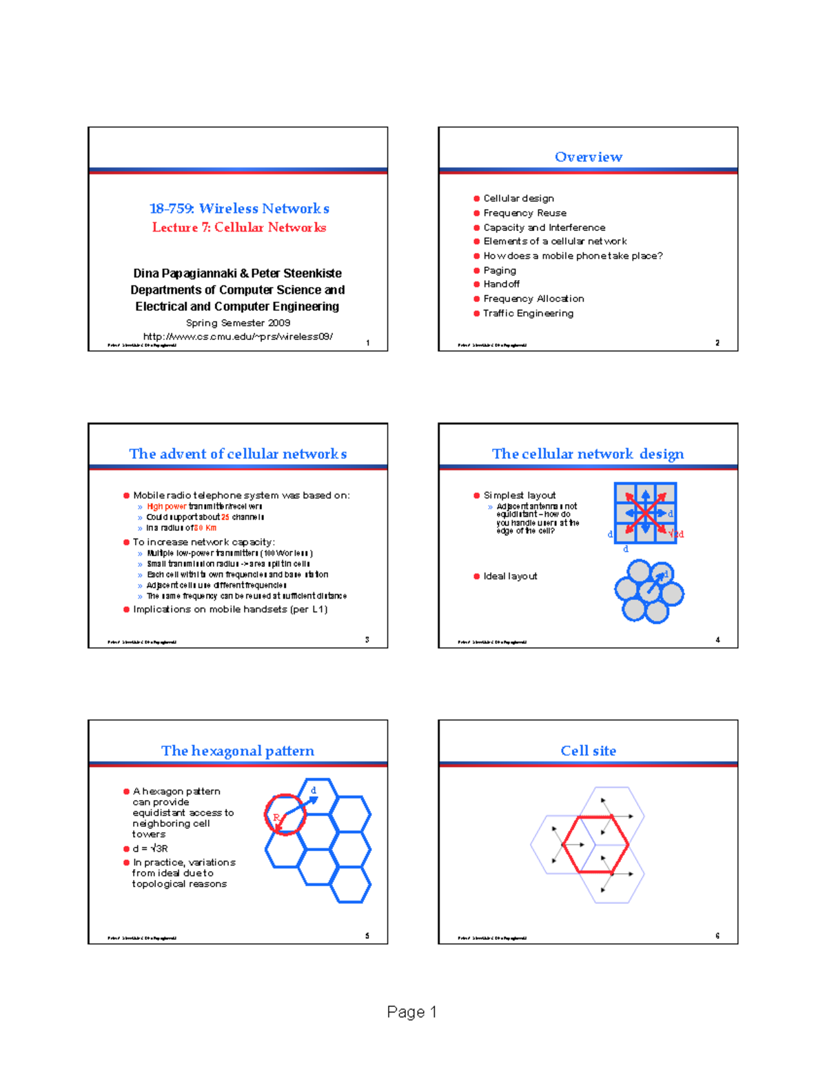 L7-Cellular communications systems - Peter A. Steenkiste & Dina ...