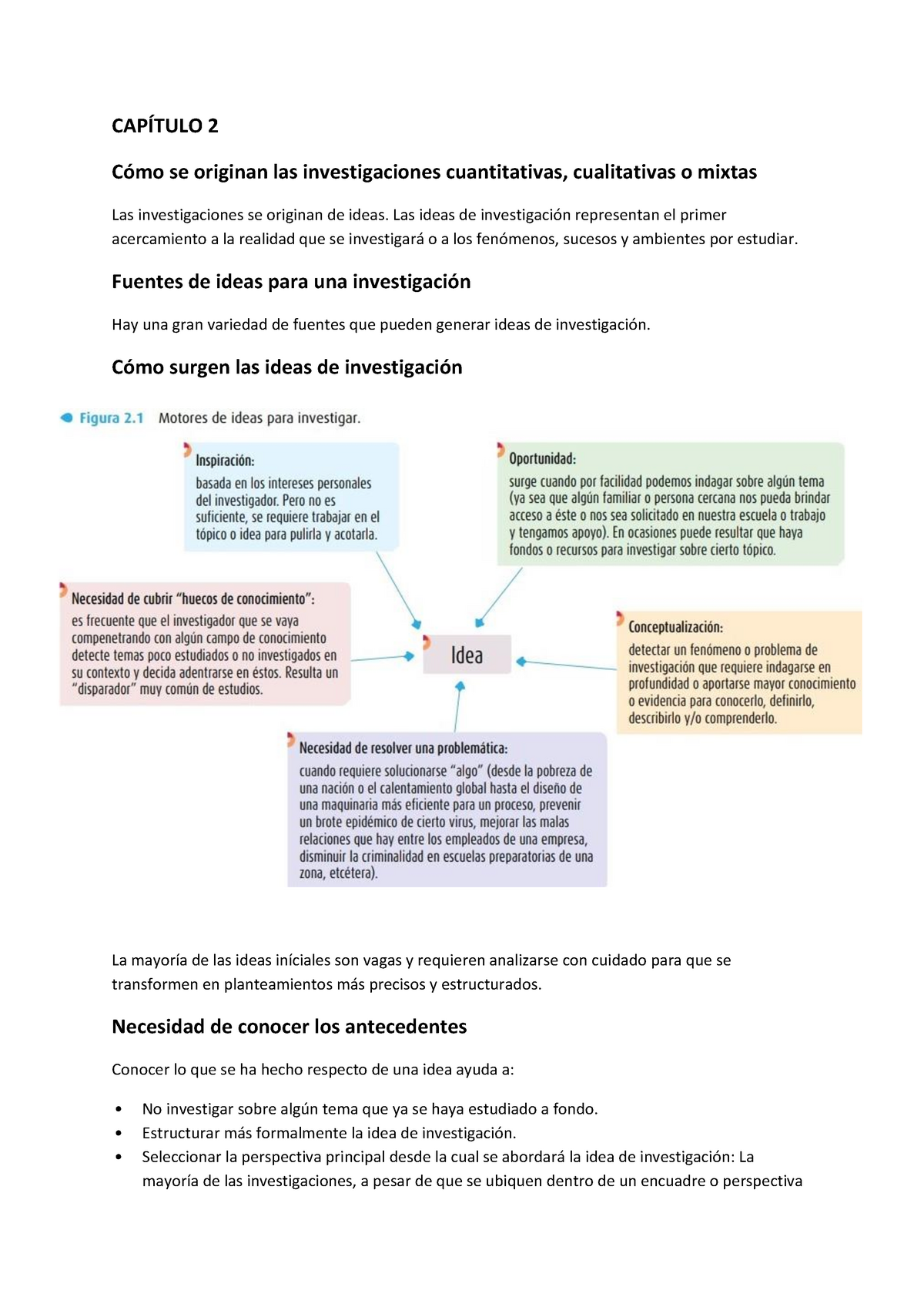 Sampieri (Resumen Cap 2,3,4,5 Y 9) - CAPÍTULO 2 Cómo Se Originan Las ...