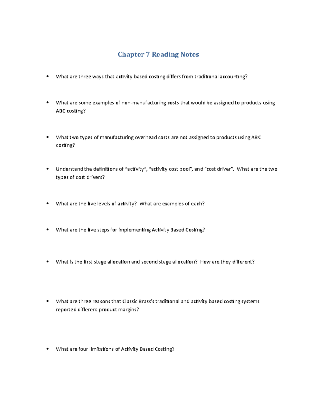 Chapter 7 Reading Notes - Chapter 7 Reading Notes What are three ways ...