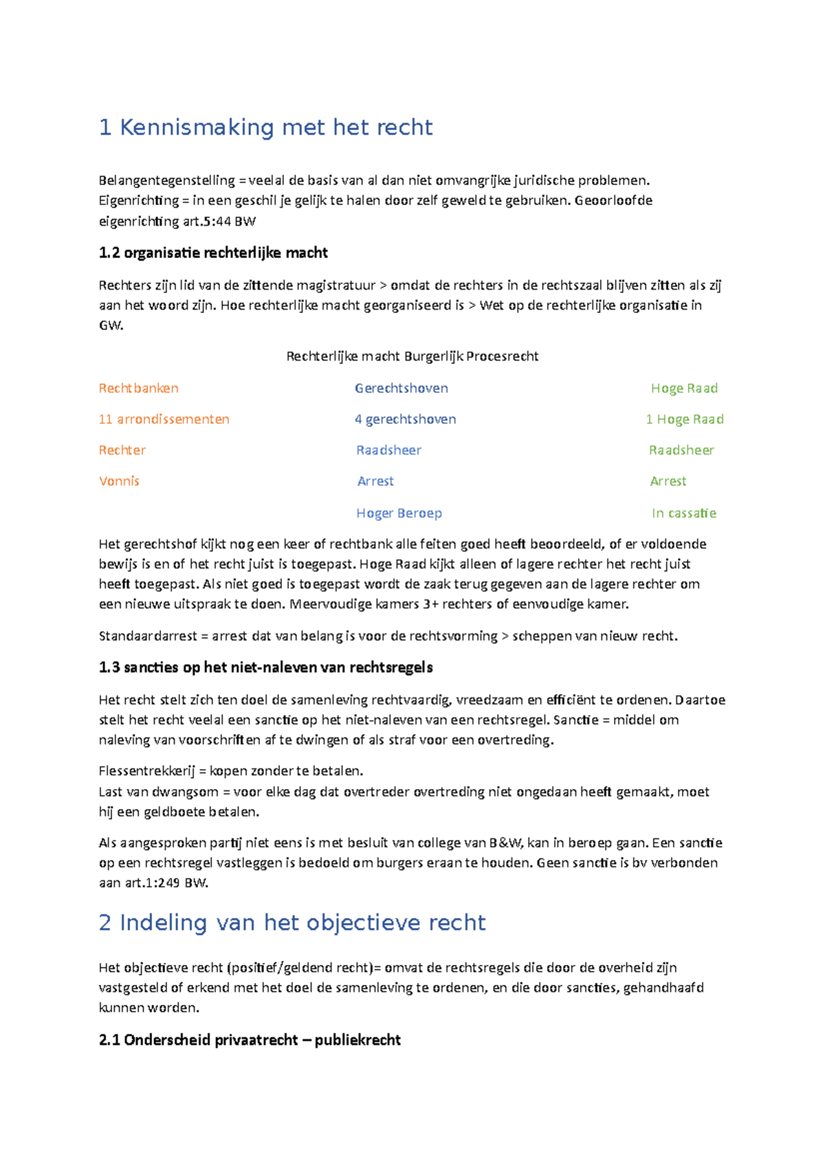 Samenvatting Basisboek Recht - 1 Kennismaking Met Het Veelal De Basis ...