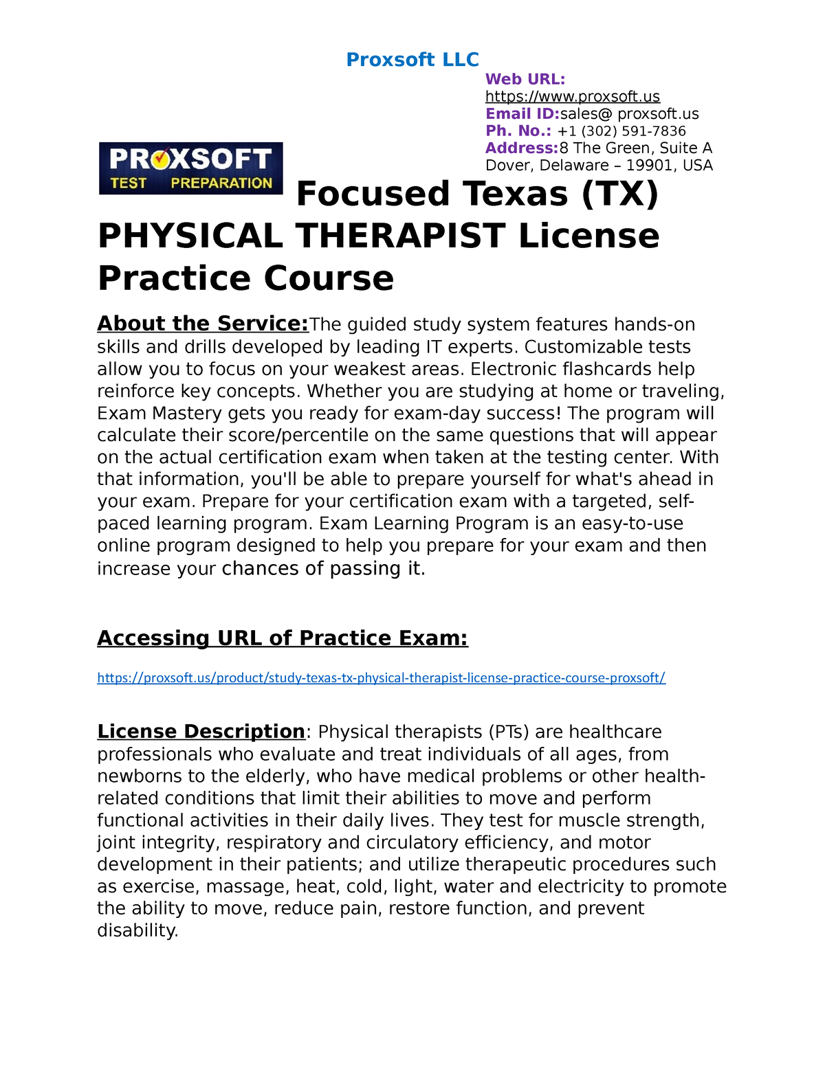 Focused Texas TX PHYSICAL THERAPIST License Practice Course   Thumb 1200 1553 