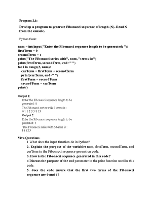 Program 1 - Lab Pgm - Introduction to python programming - Studocu