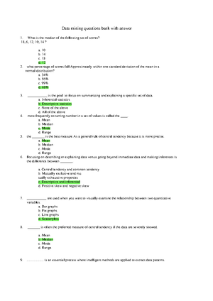 Data mining exam questions 2