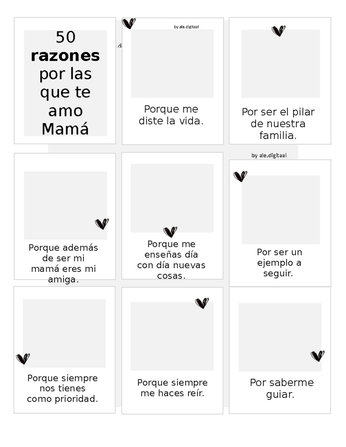50 razones por las que te amo mama ale.digitaal - Porque me diste la ...