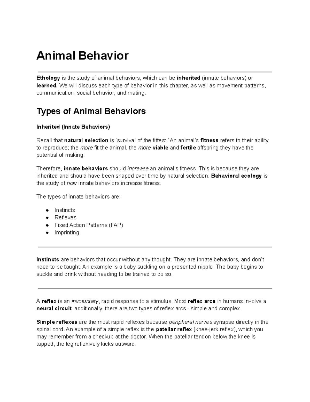 animal-behavior-lecture-notes-16-animal-behavior-ethology-is-the