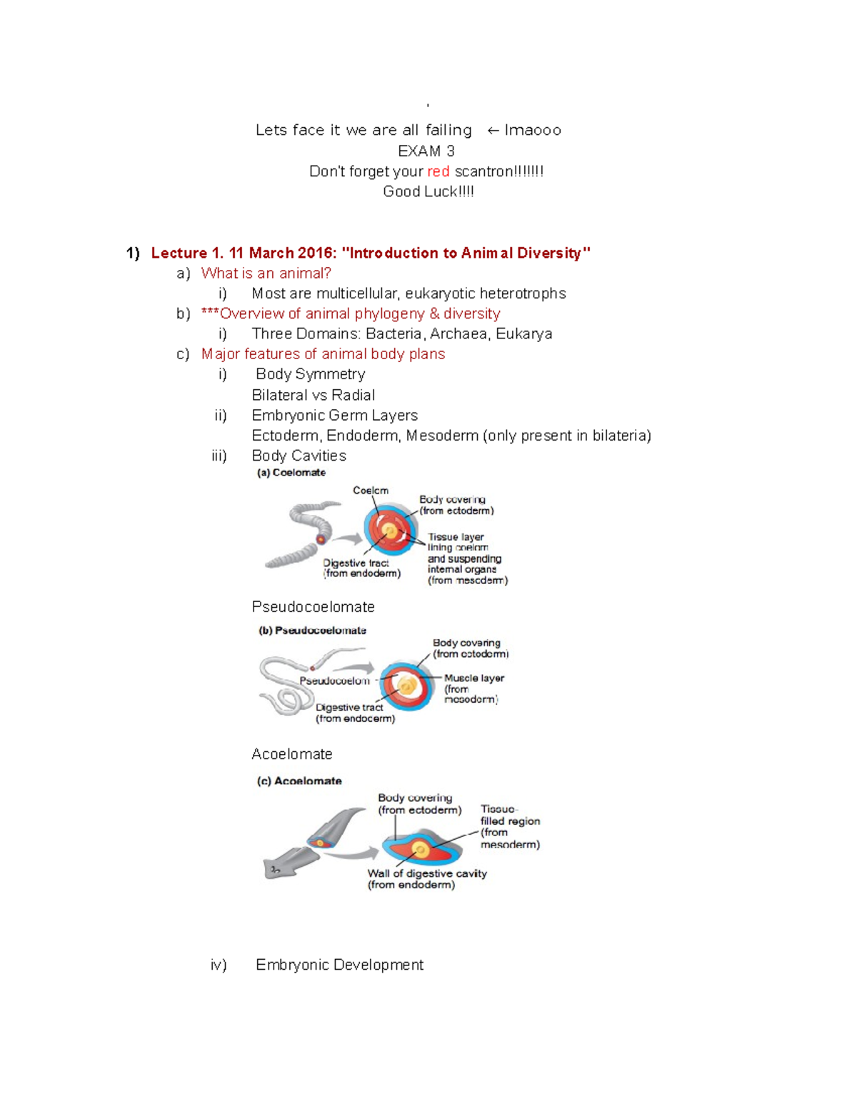 Bio 204 Exam 3 study guide- Summary Principles of Organismal Biology ...