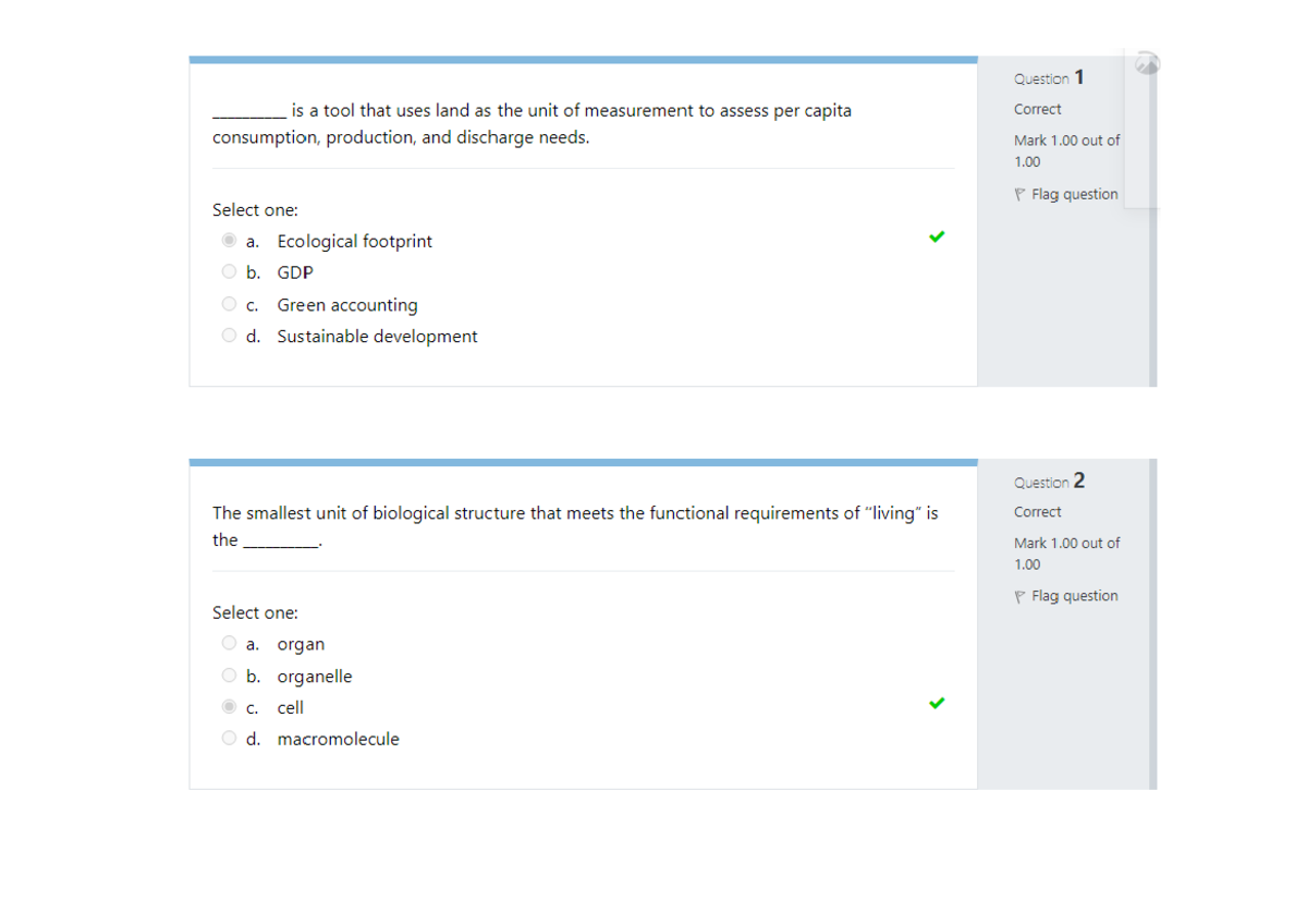 ENVS 1301 SELF QUIZ UNIT 1 - ENVS 1301 - Studocu