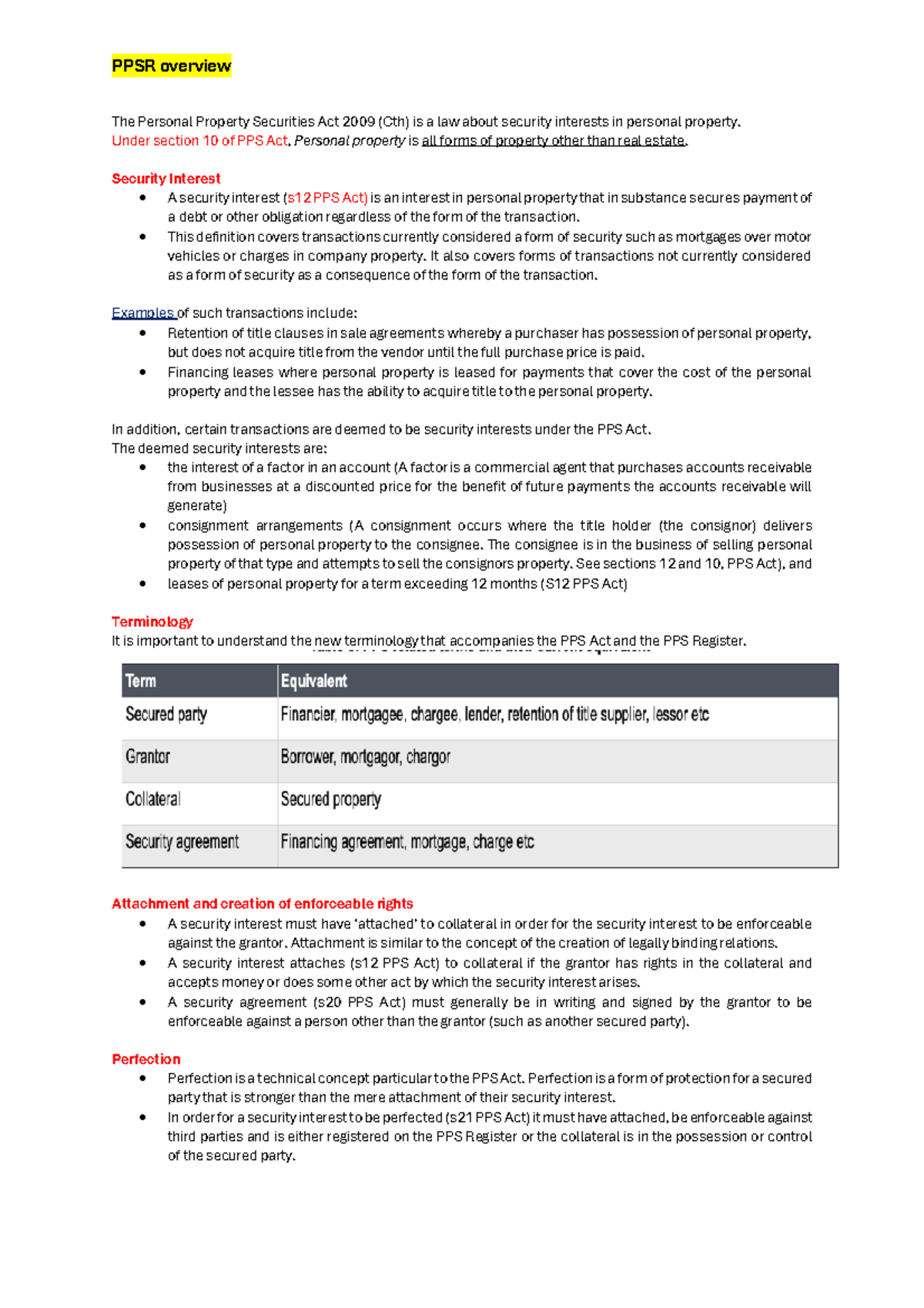 PPSA Summary - Helpful material. It was covered in a 5-mark on the ...