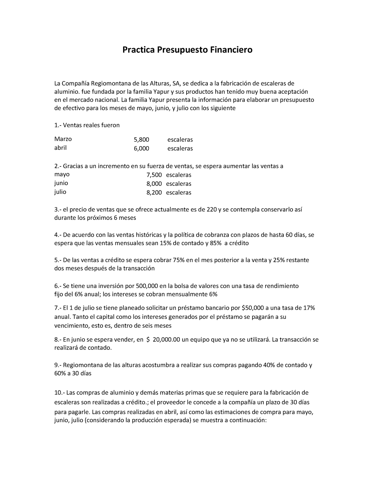 Fase 2 4 Practica Presupuesto Financiero Practica Presupuesto Financiero La Compañía 5755