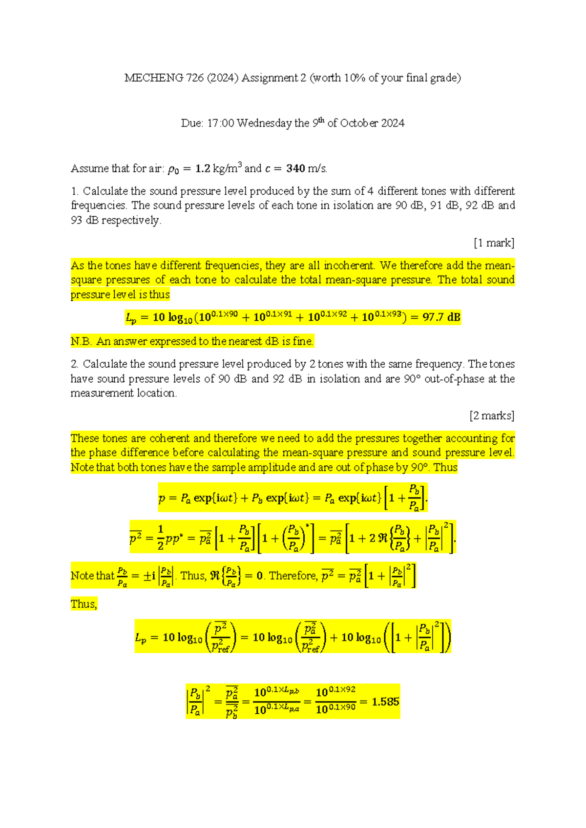Mecheng+726+Assignment+2+2024+solutions - MECHENG 726 (2024) Assignment ...