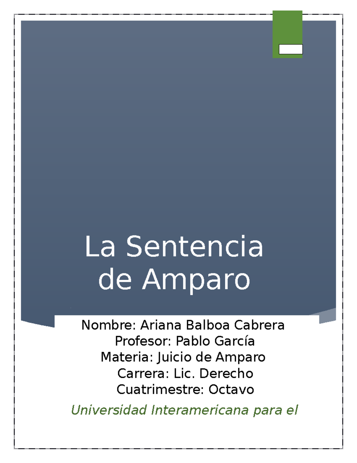 La sentencia dentro del amparo - Juicio de Amparo - UNID - Studocu