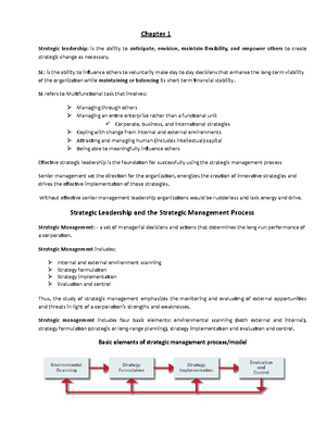 SM U-3 Strategy Formulation - Unit 3 Strategy Formulation 0 Strategy ...