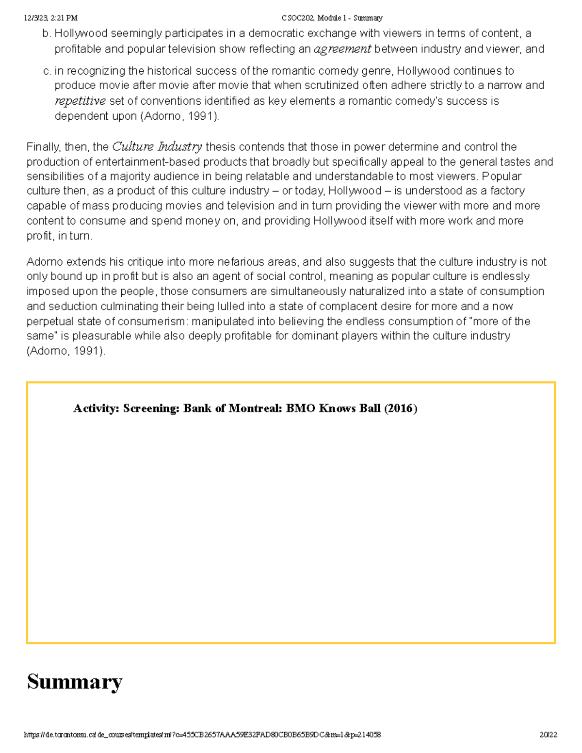 Csoc202 module 1 - 12/3/23, 2:21 PM CSOC202, Module 1 - Summary - Studocu